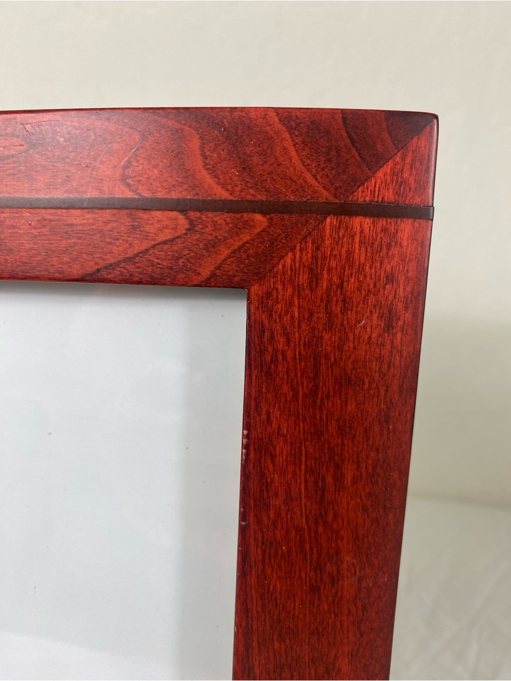 VTG Aaron Brothers Traditional Office Desk Decor Warm red Brown 1990s Curved Woo